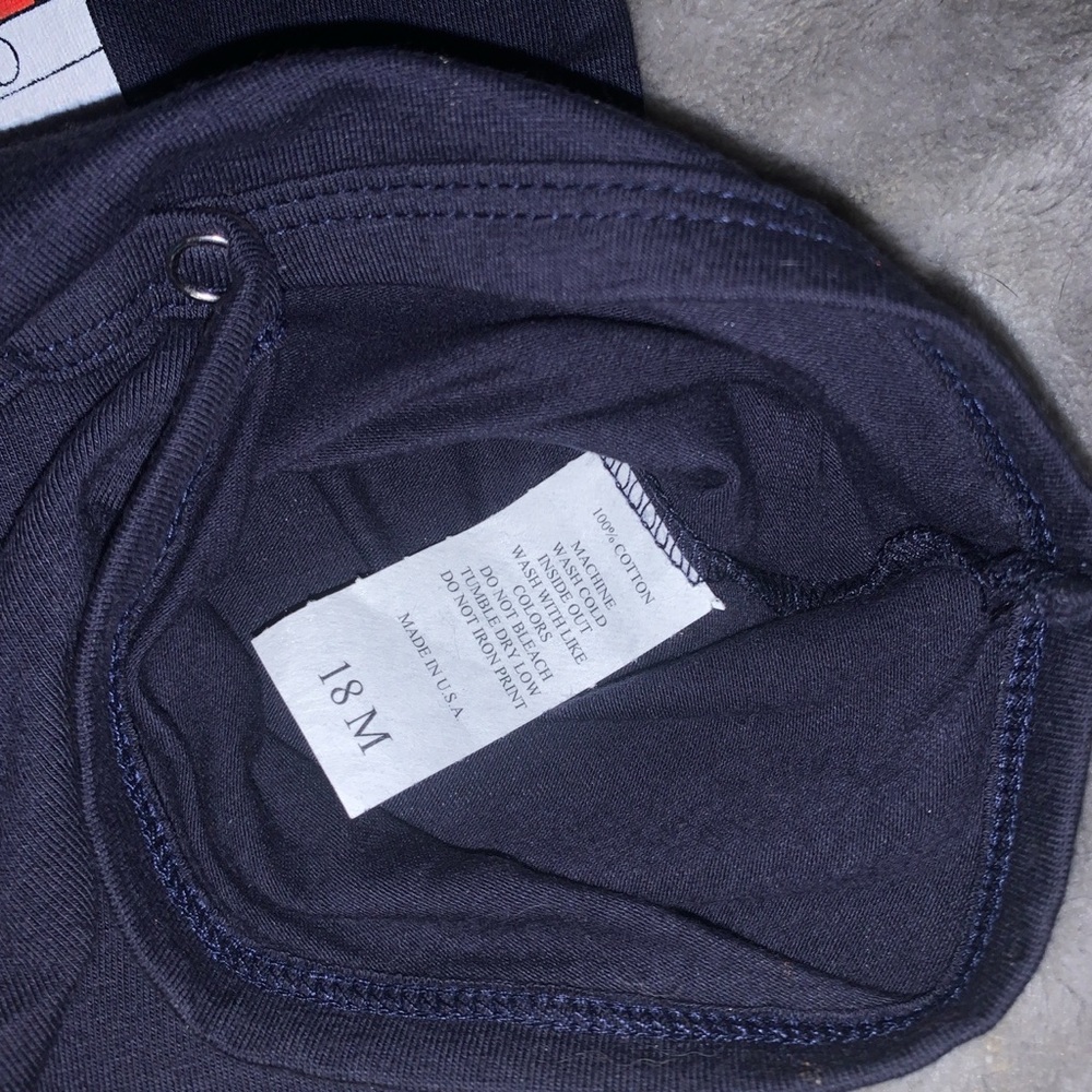 Popular Sports Baby Size 18 Months Navy Red Necktie Tie One-Piece Creeper Onesie - Picture 4 of 5